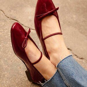 Bobbies Kaia Ruby Red Ballet Patent Flats 40 French
